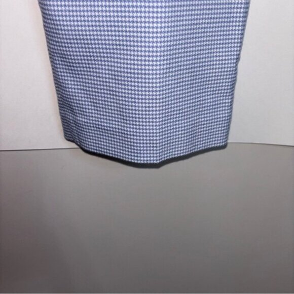 LOFT Blue Houndstooth Ankle Pants Size 12 Stretch Trousers - Picture 8 of 10